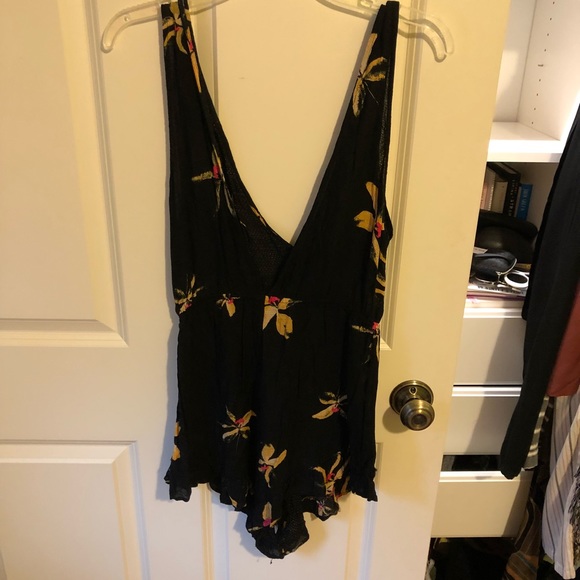 Free people Intimately black floral romper - Picture 6 of 7